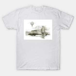 man with a veteran car T-Shirt